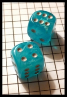 Dice : Dice - 6D Pipped - Blue Aqua Chessex Cirrus Aqua with Silver - Ebay Sept 2010